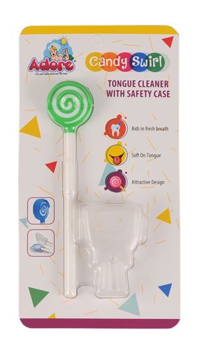 Adore Candyswirl Tongue Cleaner With Safety Case - Pack of 4