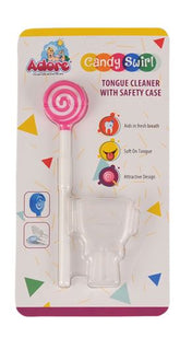 Adore Candyswirl Tongue Cleaner With Safety Case - Pack of 4