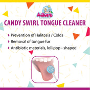 Adore Candyswirl Tongue Cleaner With Safety Case - Pack of 4