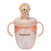 Adore Simbha- The Silicon Straw Sipper with Gravity Ball & Twin Handle 210ml Pink