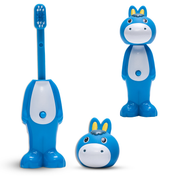 Adore Kids Pop Up Toothbrush with Safety Head Attractive Character - Blue Donkey