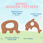 Adore Wohoo! Wooden Teethers- Pack of 2- DUMMIE+DOLPHIN
