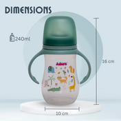 Adore Ireland Wide Neck Soft Spout sipper with Twin Handle-250ml- Green