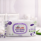 Adore Baby Lavender Wet Wipes with Goodness of Aloe-vera- 98% Pure Water- Pack of 72n Wipes* 1 Pack