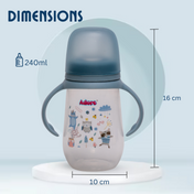 Adore Scotland Wide neck Soft Straw Sipper with Twin Handle-250ml- Blue