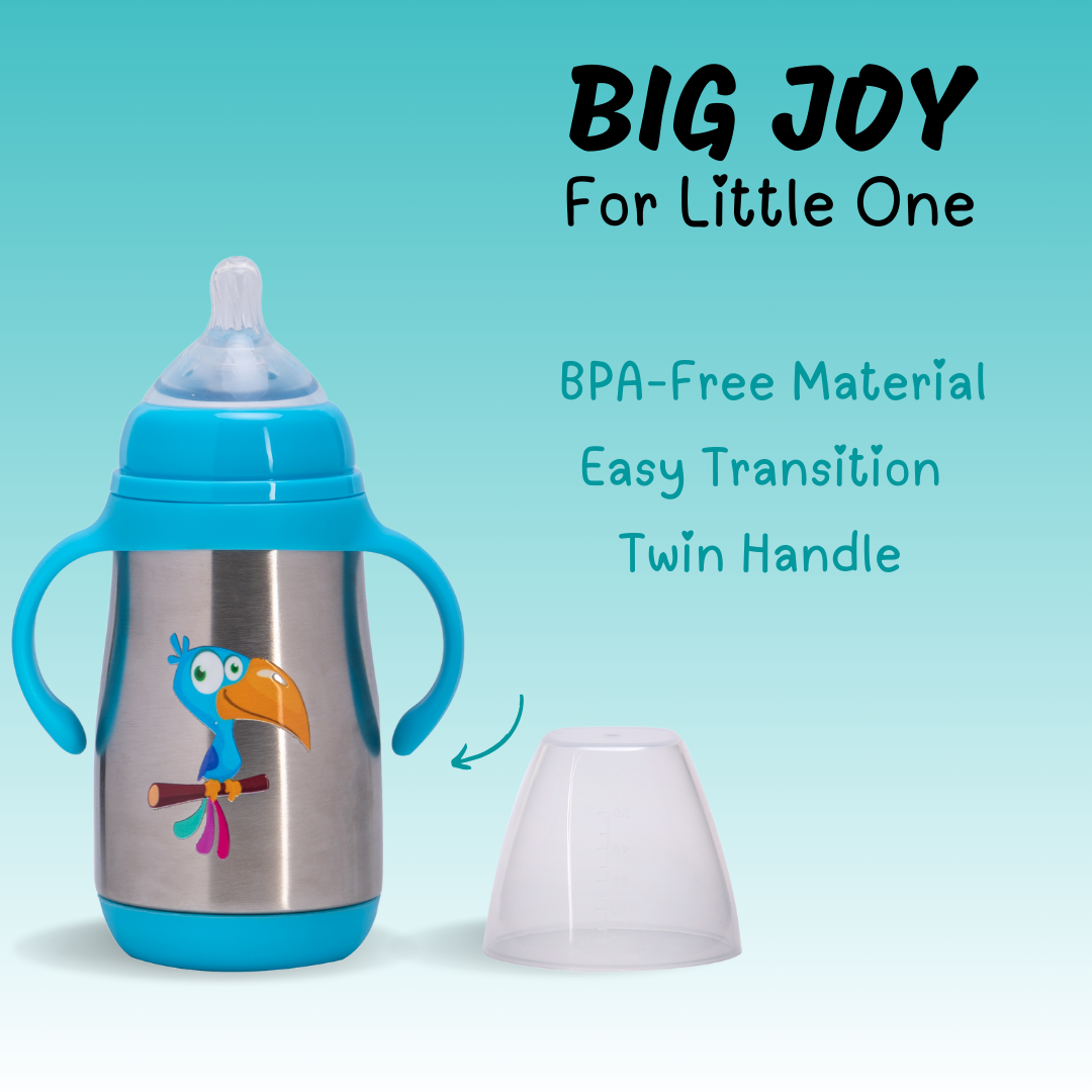 Adore Gypsy! 3Stage Stainless Steel Feeding Bottle With Gravity Ball - Blue