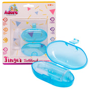 Adore Baby Finger brush with Hygiene Storage Case- Blue