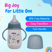 Adore Magnum Opus 4 Stage Wide Neck Feeding Bottle with Twin Handle- Blue