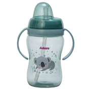 Adore SPARRO Soft Straw Sipper with Dust Free Cap and Twin Handle 270ml - Green