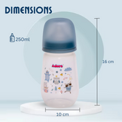Adore Skoot Sr 2 Stage Wideneck Feeding Bottle - 250 ml - Blue