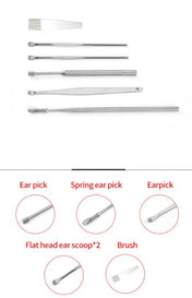Adore TOMAHAWK! 6pc Stainless steel Ear wax cleaning Kit with Storage Case- Pack of 2