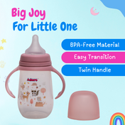 Adore Magnum Opus 4 Stage Wide Neck Feeding Bottle with Twin Handle- Pink