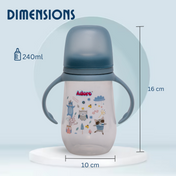 Adore Ireland Wide Neck Soft Spout sipper with Twin Handle-250ml- Blue