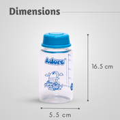 Adore IRIS Borosilicate Glass Milk Storage Bottle- Pack of 3- 125 ml Each