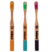 Adore Tridosa Kids Bamboo Wooden Toothbrush with Super Soft Bristles- Pack of 3