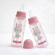 Adore Advanced CONTANGO- The 4 Stage Ventilated Anti-Colic Stem Baby Feeding Bottle- 250ml- Pink