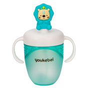 Adore Simbha- The Silicon Straw Sipper with Gravity Ball & Twin Handle 210ml Blue