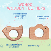 Adore Wohoo! Wooden Teethers- Pack of 2- CAM+ BIRD