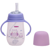 Adore Great Britain Wide Neck Straw Sipper with Gravity Ball and Twin Handle- 250ml Purple