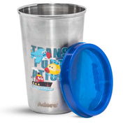 Adore Uno Printed Stainless Steel Tumbler with Spill Proof Lid 300 ml - Dark Blue