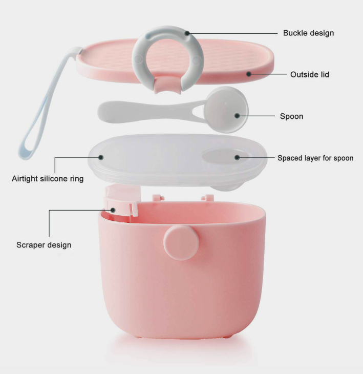 Adore Fantastico Milk Powder Container with Leveler Scoop 240 g - Pink