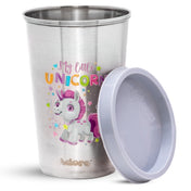 Adore Uno Printed Stainless Steel Tumbler with Spill Proof Lid 300 ml - Grey