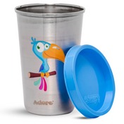 Adore Uno Printed Stainless Steel Tumbler with Spill Proof Lid 300 ml - Blue