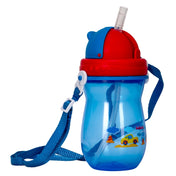 Adore Idaho Straw Sipper with Retractable Hood & Adjustable Shoulder Strap 300 ml - Blue