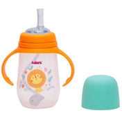 Adore Great Britain Wide Neck Straw Sipper with Gravity Ball and Twin Handle- 250ml Orange