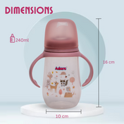 Adore Ireland Wide Neck Soft Spout sipper with Twin Handle-250ml- Pink