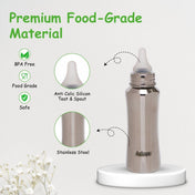 Adore Scalio 2 Stage Stainless Steel Regular Neck Feeding Bottle -240ml