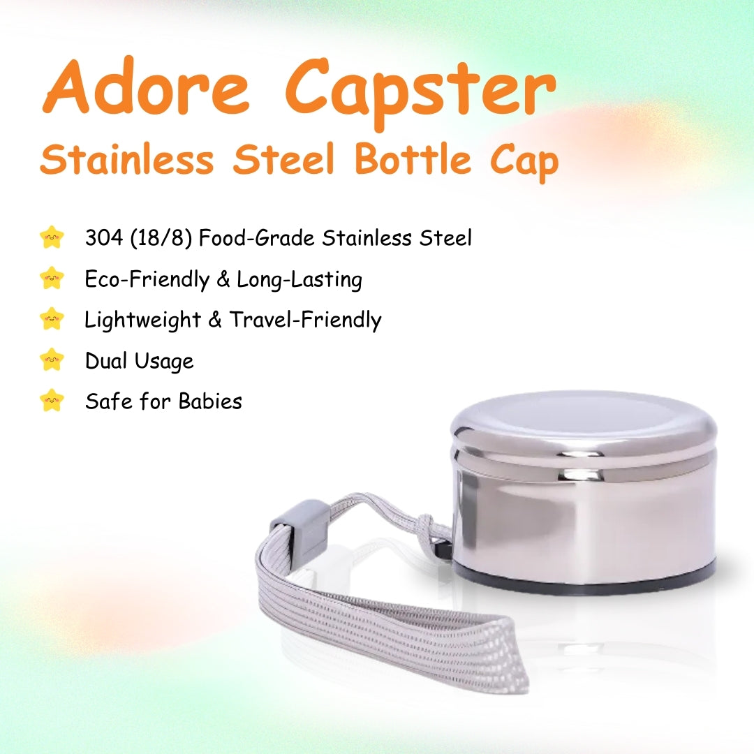 Adore Capster- The Regular Neck Steel Water Bottle Cap- Stainless Steel- Pack of 1