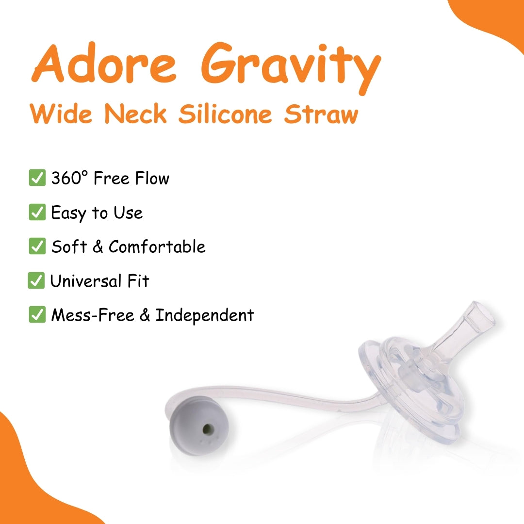 Adore Gravity- The Wide Neck Silicon Straw with Gravity Ball- Pack of 1