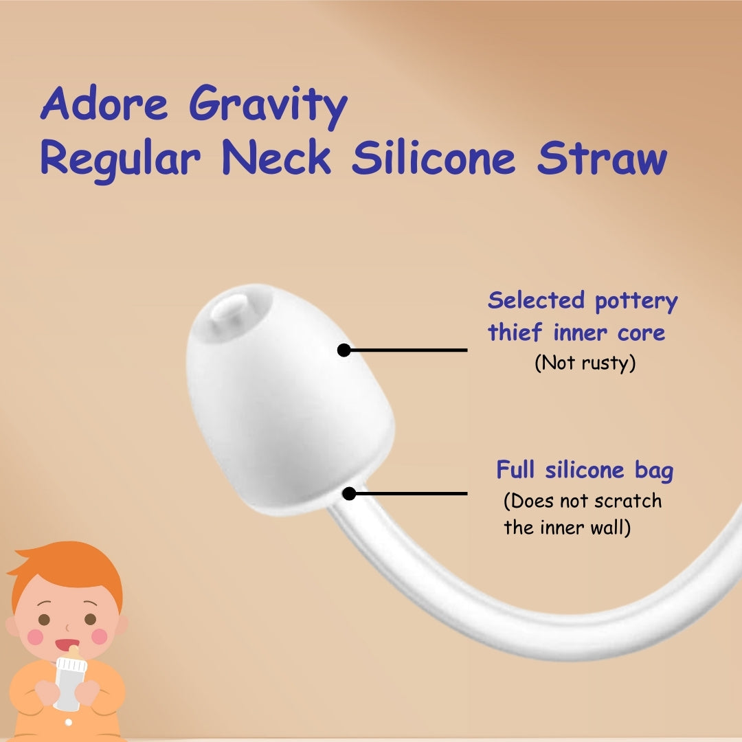 Adore Gravity- The Regular Neck Silicon Straw with Gravity Ball- Pack of 1
