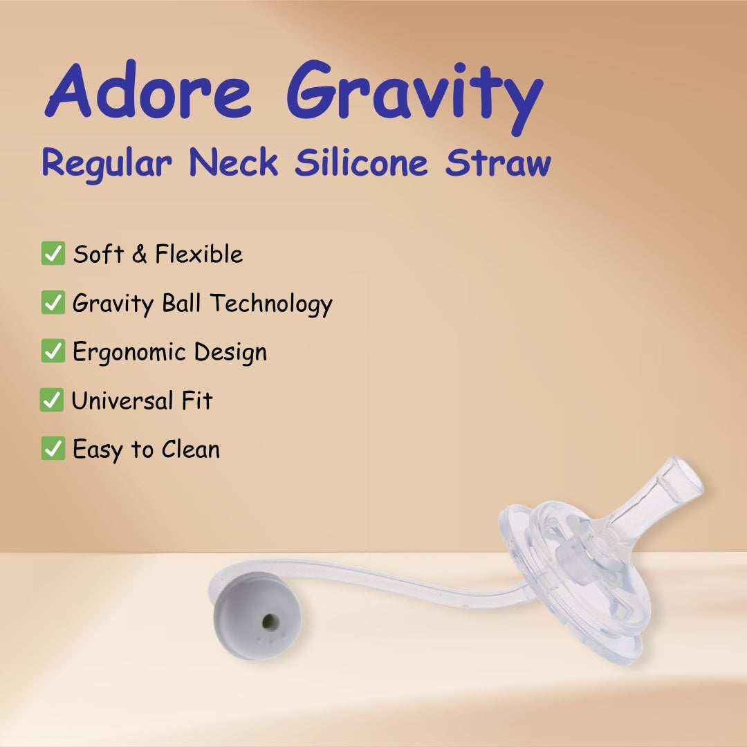 Adore Gravity- The Regular Neck Silicon Straw with Gravity Ball- Pack of 1