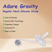 Adore Gravity- The Regular Neck Silicon Straw with Gravity Ball- Pack of 1