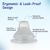 Adore Spouty- The Wide Neck Soft Silicon Spout- Pack of 2