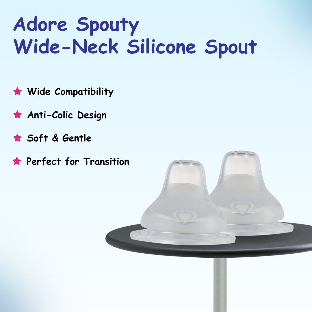 Adore Spouty- The Wide Neck Soft Silicon Spout- Pack of 2