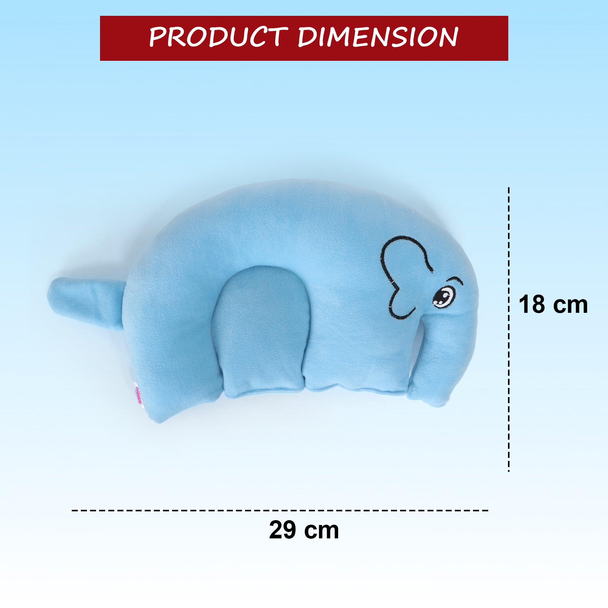 Adore Li'l Elephant- The Neck Shaped Mustard/ Rai Seeds Pillow - Blue