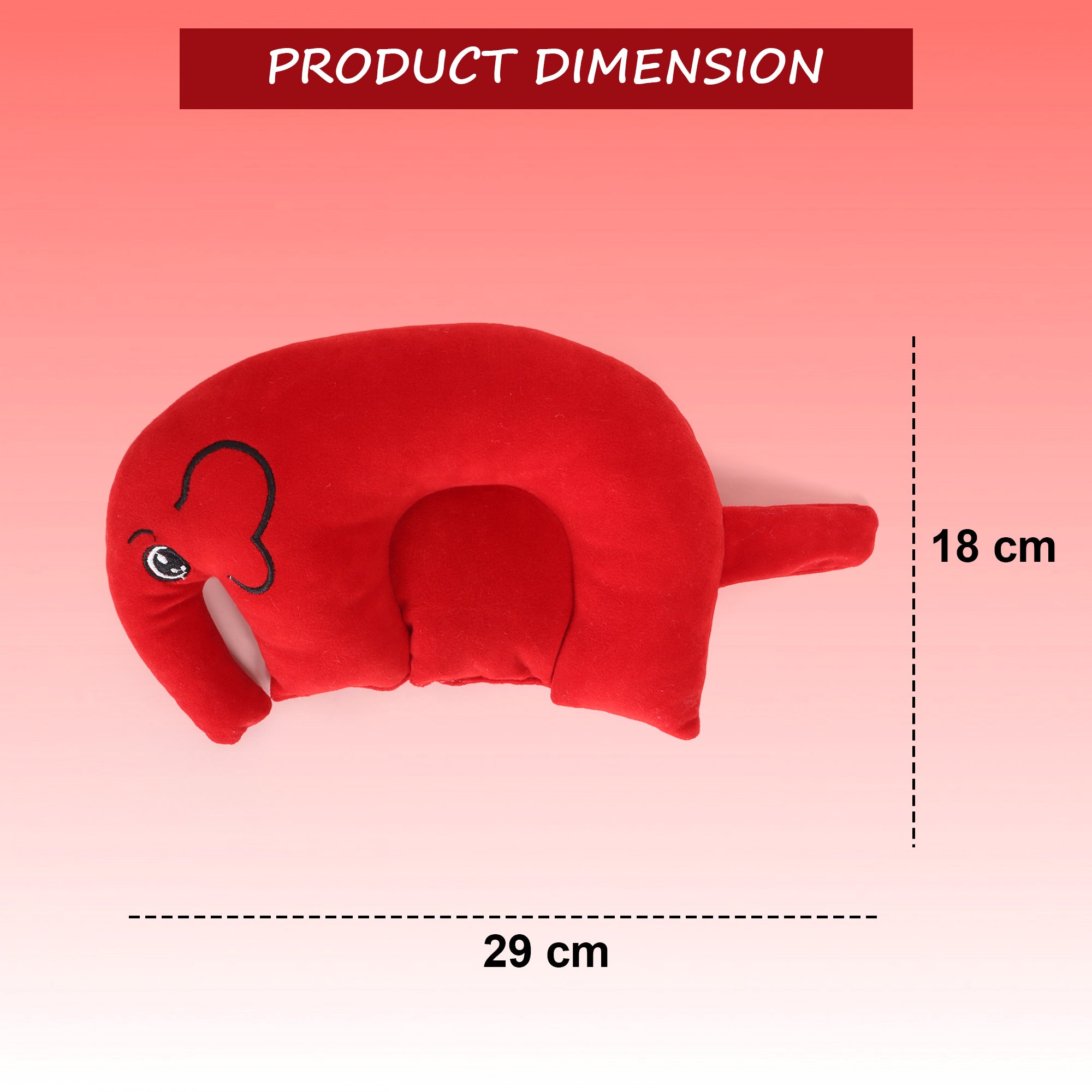 Adore Li'l Elephant- The Neck Shaped Mustard/ Rai Seeds Pillow - Red