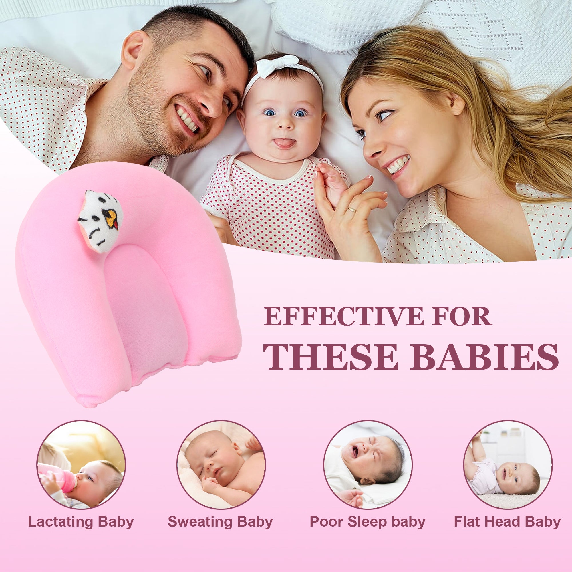 Adore Li’l TED- The Neck Shaped Mustard/ Rai Seeds Pillow - Pink