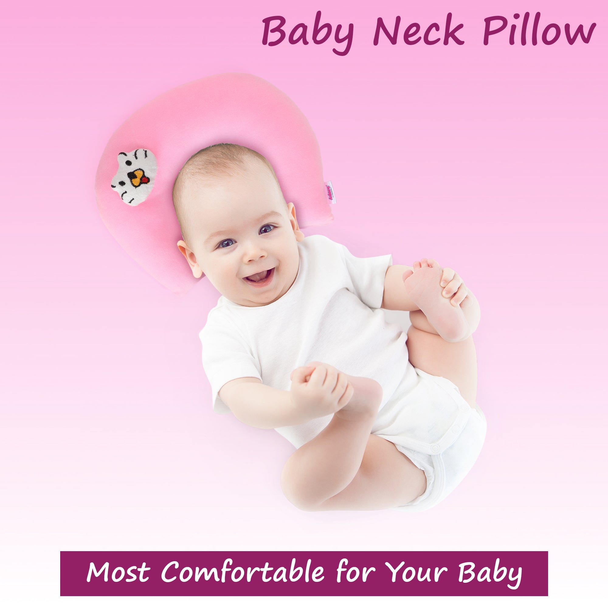 Adore Li’l TED- The Neck Shaped Mustard/ Rai Seeds Pillow - Pink