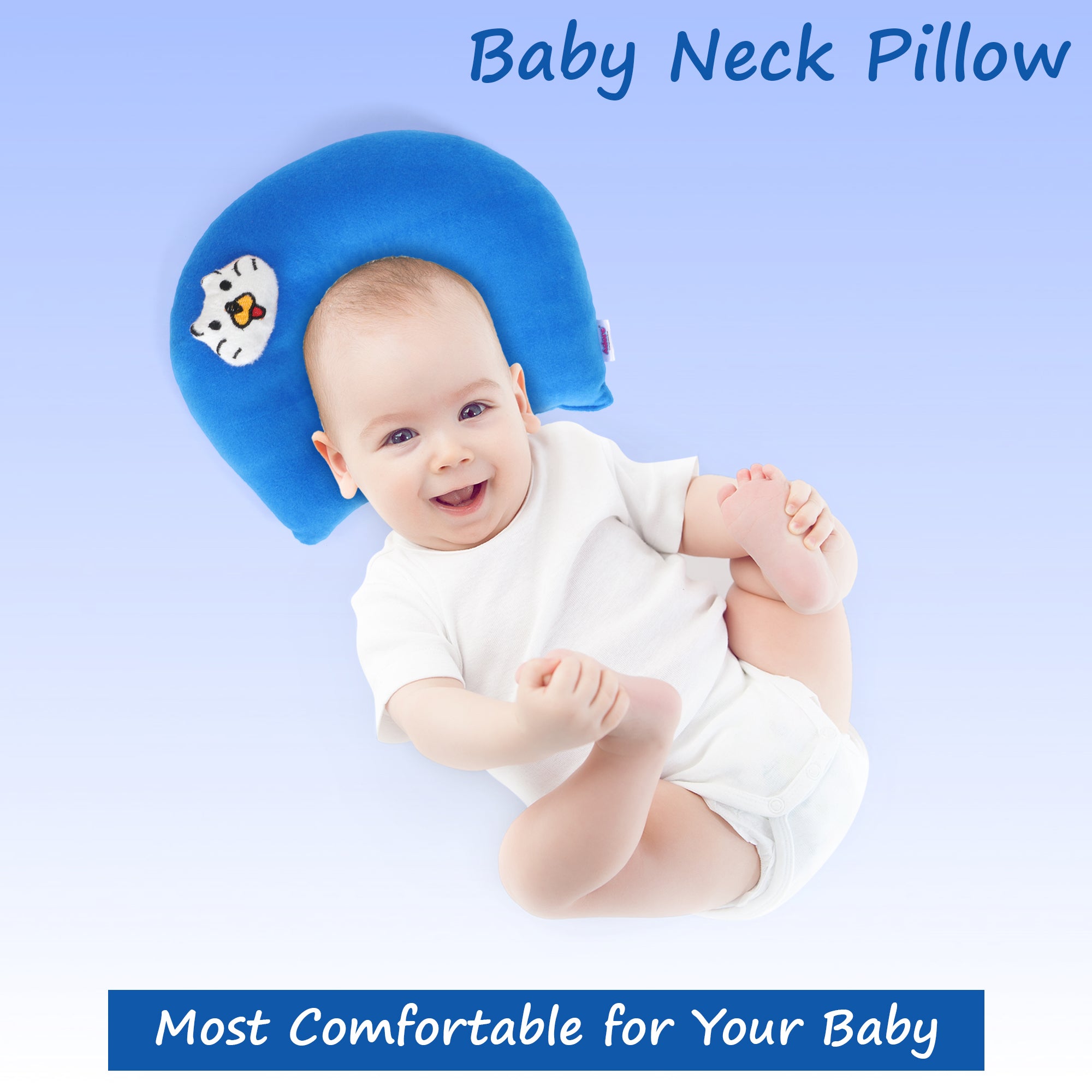 Adore Li’l TED- The Neck Shaped Mustard/ Rai Seeds Pillow - Blue