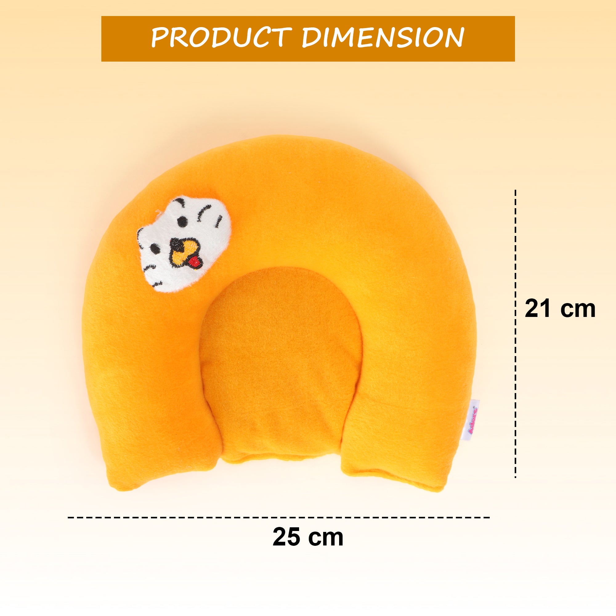 Adore Li’l TED- The Neck Shaped Mustard/ Rai Seeds Pillow - Oange