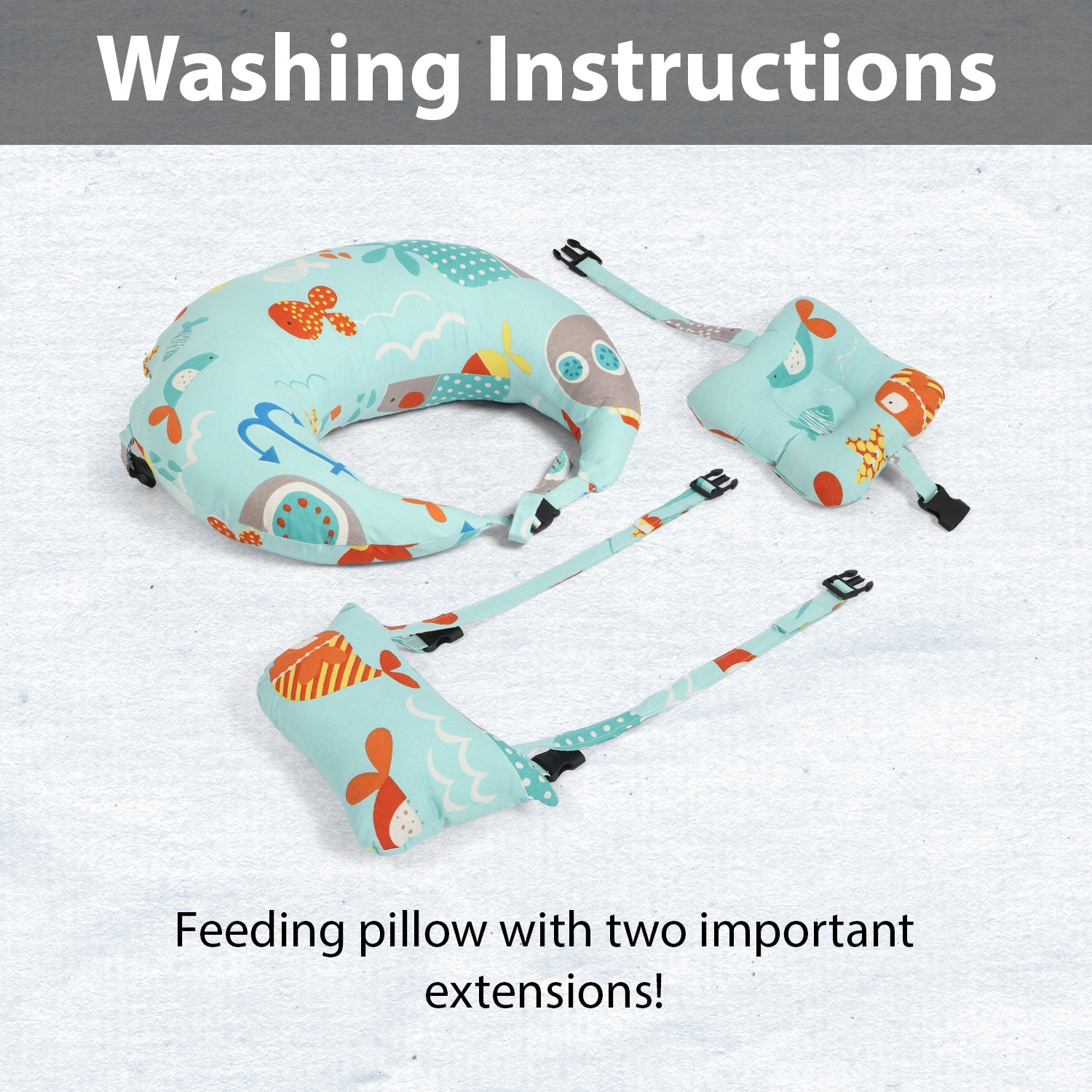 Adore Feedero! Baby Multipurpose Feeding Pillow with Fence Protection and Adjustable Belt-Blue