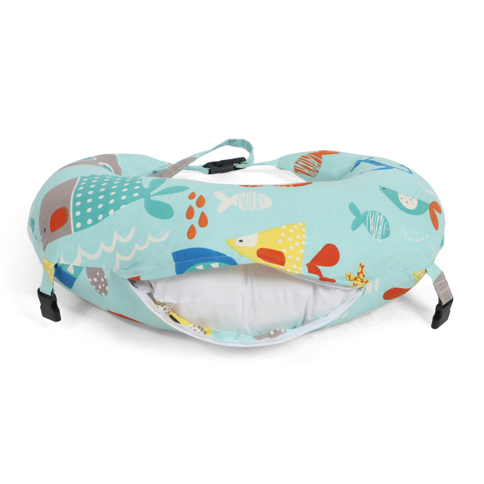 Adore Feedero! Baby Multipurpose Feeding Pillow with Fence Protection and Adjustable Belt-Blue