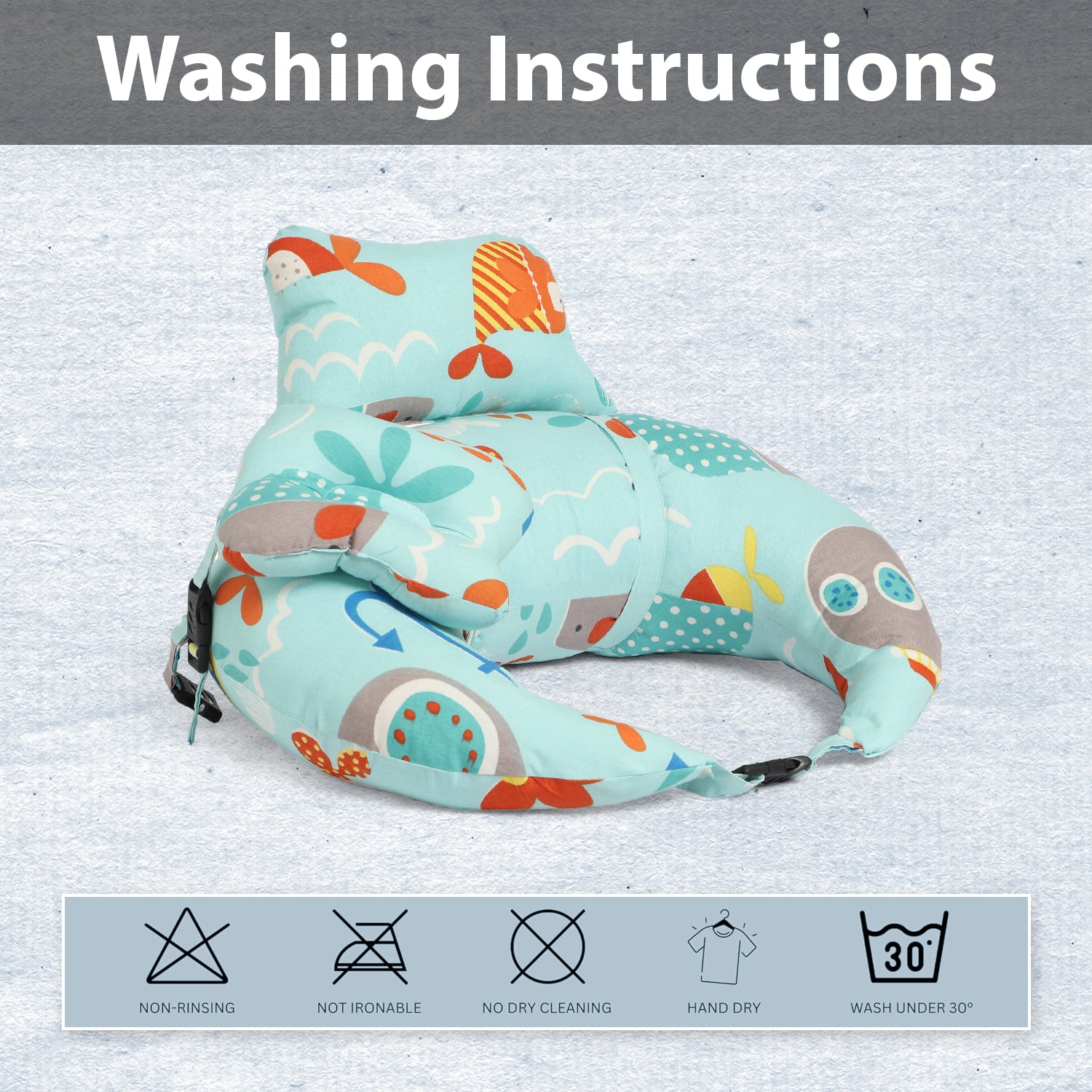 Adore Feedero! Baby Multipurpose Feeding Pillow with Fence Protection and Adjustable Belt-Blue