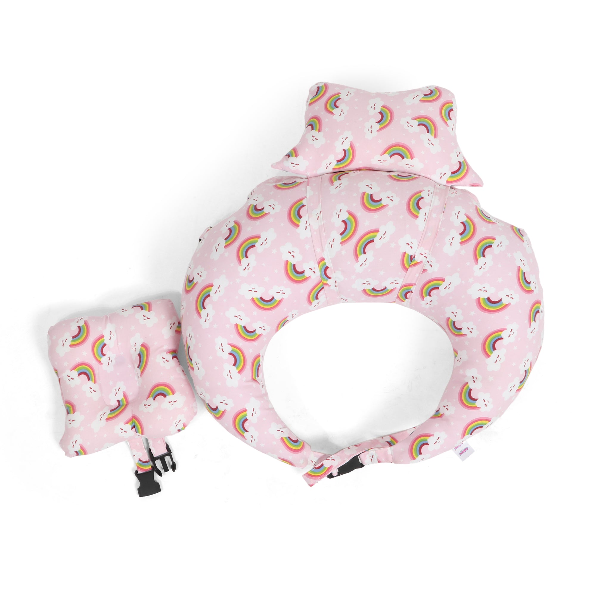 Adore Feedero! Baby Multipurpose Feeding Pillow with Fence Protection and Adjustable Belt-Pink