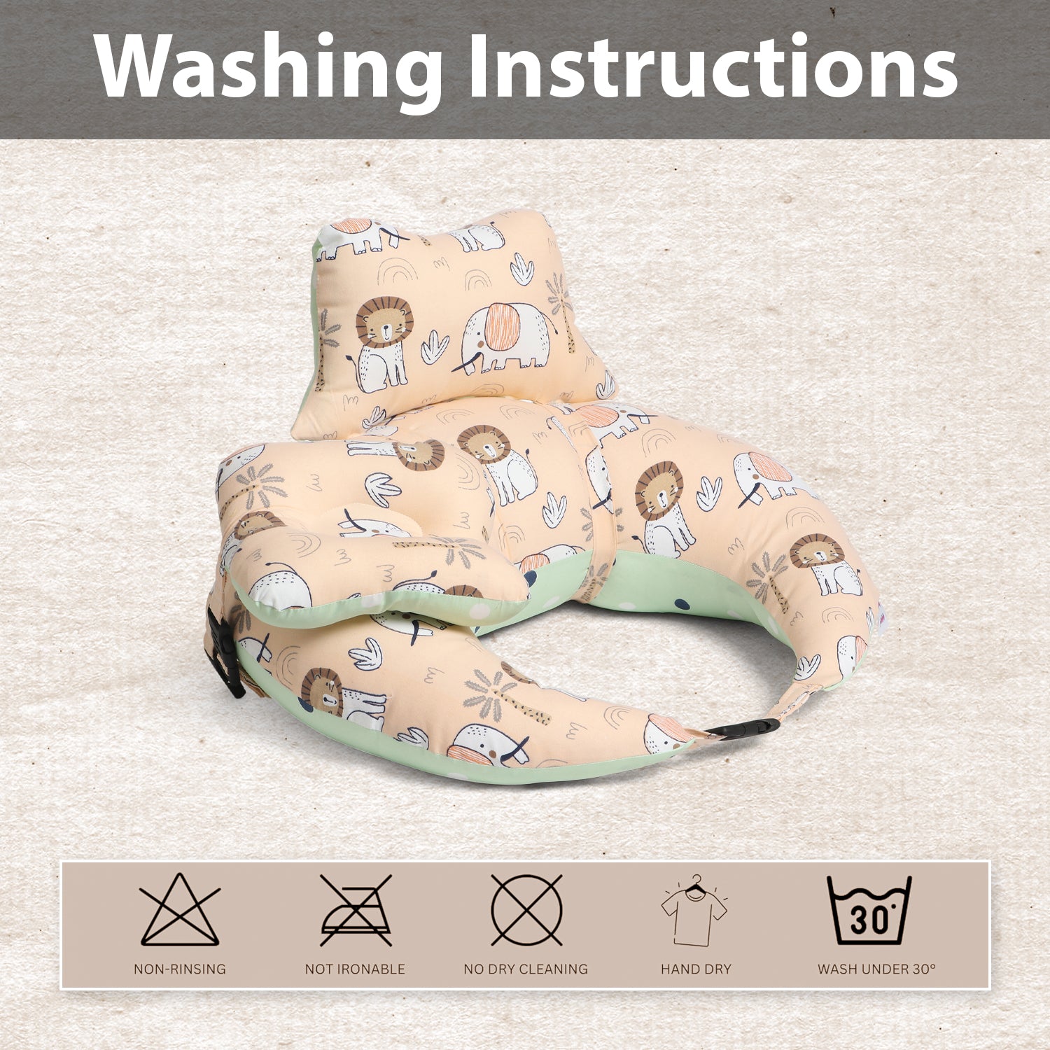 Adore Feedero! Baby Multipurpose Feeding Pillow with Fence Protection and Adjustable Belt-Brown