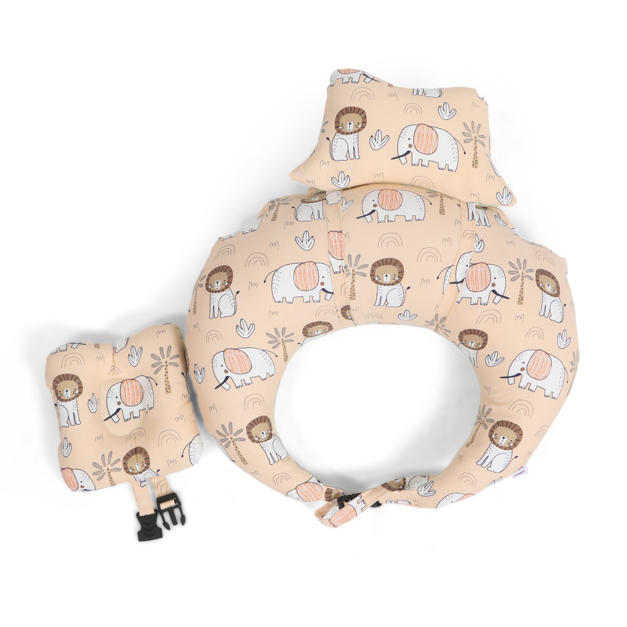 Adore Feedero! Baby Multipurpose Feeding Pillow with Fence Protection and Adjustable Belt-Brown